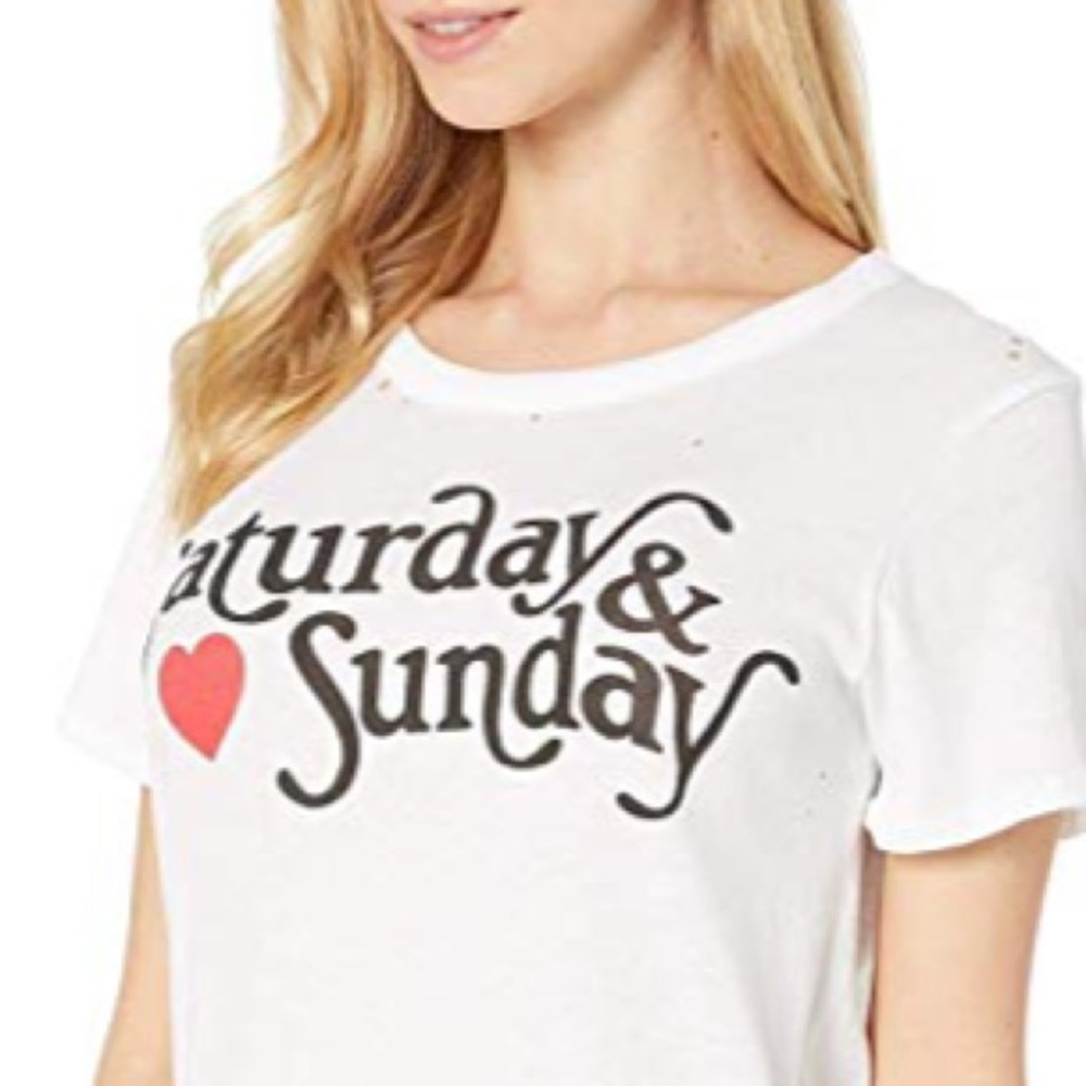 CHASER Saturday & Sunday Tee Shirt Distressed - Picture 2 of 6